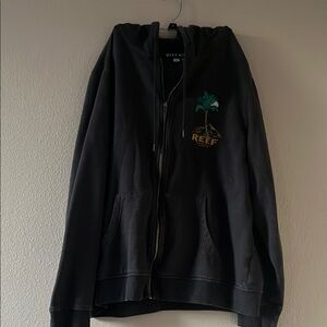 Reef dark grey Hoodie with Tropical Design